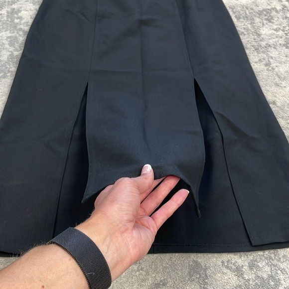 New 19 Cooper Pencil Skirt Double Slit Black Office Business Sz S - Picture 9 of 10